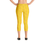 Capri Leggings "2023-0221 Orange (Yellow Logo)" - JCBTGlobal