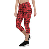 Capri Leggings "2023-0181 Black (Red Logo)" - JCBTGlobal