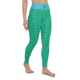 Yoga Leggings "2021-0421 Baby Blue (Green Logo)" - JCBTGlobal