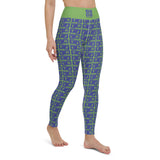 Yoga Leggings "2021-0331 Green (Blue Logo)" - JCBTGlobal