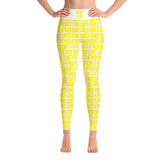 Yoga Leggings "2021-0191 White (Yellow Logo)" - JCBTGlobal