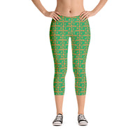 Capri Leggings "2023-0411 Orange (Green Logo)" - JCBTGlobal