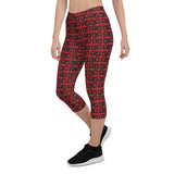 Capri Leggings "2023-0091 Red (Black Logo)" - JCBTGlobal