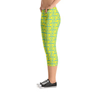 Capri Leggings "2023-0241 Baby Blue (Yellow Logo)" - JCBTGlobal