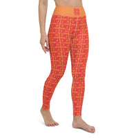 Yoga Leggings "2021-0131 Orange (Red Logo)" - JCBTGlobal