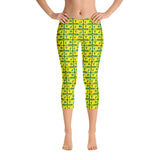 Capri Leggings "2023-0231 Green (Yellow Logo)" - JCBTGlobal