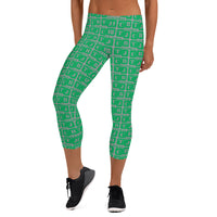 Capri Leggings "2023-0381 Gray (Green Logo)" - JCBTGlobal