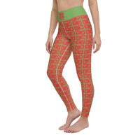 Yoga Leggings "2021-0141 Green (Red Logo)" - JCBTGlobal