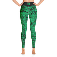 Yoga Leggings "2021-0451 Black (Green Logo)" - JCBTGlobal