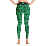 Yoga Leggings "2021-0451 Black (Green Logo)" - JCBTGlobal