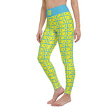 Yoga Leggings "2021-0241 Baby Blue (Yellow Logo)" - JCBTGlobal