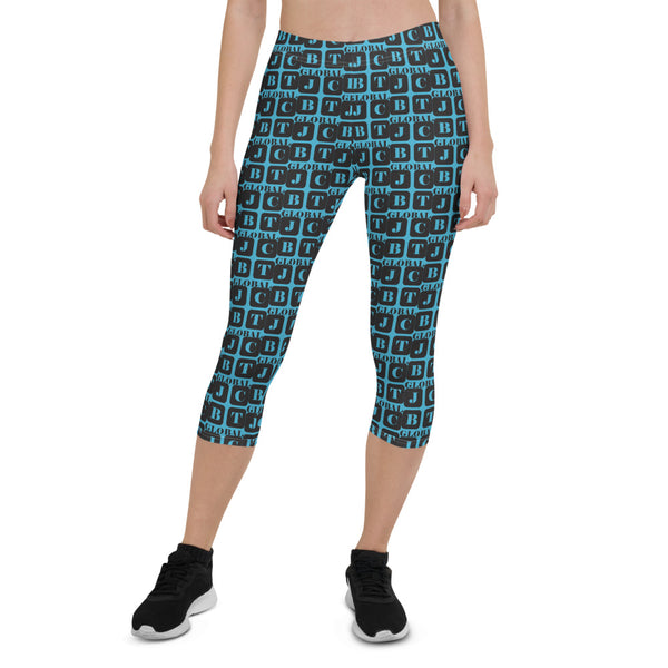 Capri Leggings "2023-0071 Baby Blue (Black Logo)" - JCBTGlobal