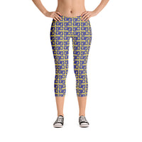 Capri Leggings "2023-0311 Yellow (Blue Logo)" - JCBTGlobal