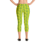 Capri Leggings "2023-0231 Green (Yellow Logo)" - JCBTGlobal