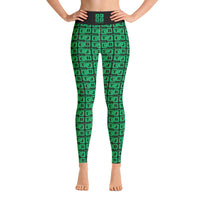 Yoga Leggings "2021-0451 Black (Green Logo)" - JCBTGlobal