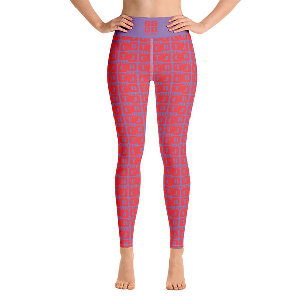 Yoga Leggings "2021-0171 Purple (Red Logo)" - JCBTGlobal