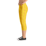 Capri Leggings "2023-0221 Orange (Yellow Logo)" - JCBTGlobal