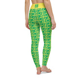 Yoga Leggings "2021-0401 Yellow (Green Logo)" - JCBTGlobal