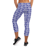 Capri Leggings "2023-0281 White (Blue Logo)" - JCBTGlobal