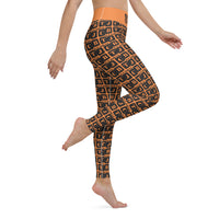 Yoga Leggings "2021-0051 Orange (Black Logo)" - JCBTGlobal