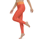 Yoga Leggings "2021-0131 Orange (Red Logo)" - JCBTGlobal