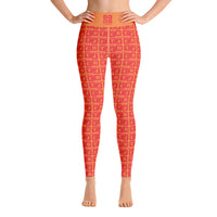 Yoga Leggings "2021-0131 Orange (Red Logo)" - JCBTGlobal