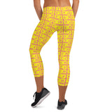 Capri Leggings "2023-0211 Pink (Yellow Logo)" - JCBTGlobal