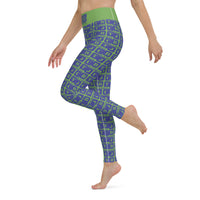 Yoga Leggings "2021-0331 Green (Blue Logo)" - JCBTGlobal