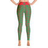 Yoga Leggings "2021-0441 Red (Green Logo)" - JCBTGlobal