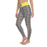 Yoga Leggings "2021-0311 Yellow (Blue Logo)" - JCBTGlobal