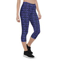 Capri Leggings "2023-0361 Black (Blue Logo)" - JCBTGlobal