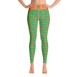 Yoga Leggings "2021-0411 Orange (Green Logo)" - JCBTGlobal