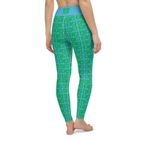 Yoga Leggings "2021-0421 Baby Blue (Green Logo)" - JCBTGlobal