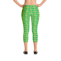 Capri Leggings "2023-0401 Yellow (Green Logo)" - JCBTGlobal