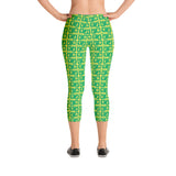 Capri Leggings "2023-0401 Yellow (Green Logo)" - JCBTGlobal