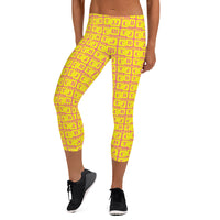 Capri Leggings "2023-0211 Pink (Yellow Logo)" - JCBTGlobal