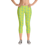 Capri Leggings "2023-0241 Baby Blue (Yellow Logo)" - JCBTGlobal