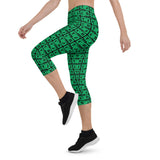 Capri Leggings "2023-0451 Black (Green Logo)" - JCBTGlobal