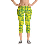 Capri Leggings "2023-0231 Green (Yellow Logo)" - JCBTGlobal