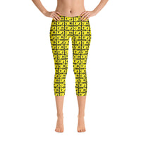 Capri Leggings "2023-0271 Black (Yellow Logo)" - JCBTGlobal