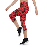 Capri Leggings "2023-0181 Black (Red Logo)" - JCBTGlobal