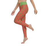 Yoga Leggings "2021-0141 Green (Red Logo)" - JCBTGlobal