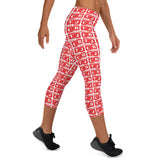 Capri Leggings "2023-0101 White (Red Logo)" - JCBTGlobal