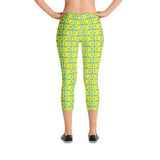 Capri Leggings "2023-0241 Baby Blue (Yellow Logo)" - JCBTGlobal