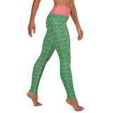 Yoga Leggings "2021-0391 Pink (Green Logo)" - JCBTGlobal