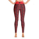 Yoga Leggings "2021-0091 Red (Black Logo)" - JCBTGlobal