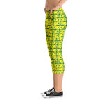 Capri Leggings "2023-0231 Green (Yellow Logo)" - JCBTGlobal