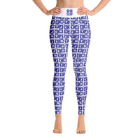 Yoga Leggings "2021-0281 White (Blue Logo)" - JCBTGlobal