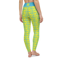 Yoga Leggings "2021-0241 Baby Blue (Yellow Logo)" - JCBTGlobal