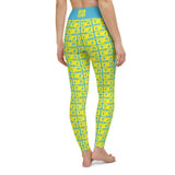 Yoga Leggings "2021-0241 Baby Blue (Yellow Logo)" - JCBTGlobal